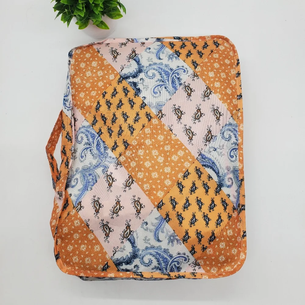 ♤ Free People x Understated Paisley with Leather Zip Up Travel Cube with Handle